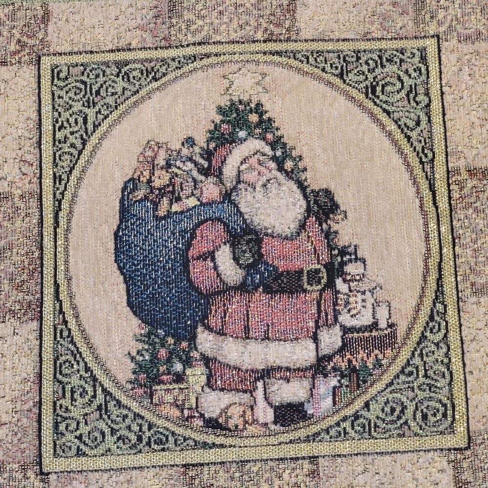 Tapestry Christmas Table Runner With gold Sparkles - Picture 10 of 13
